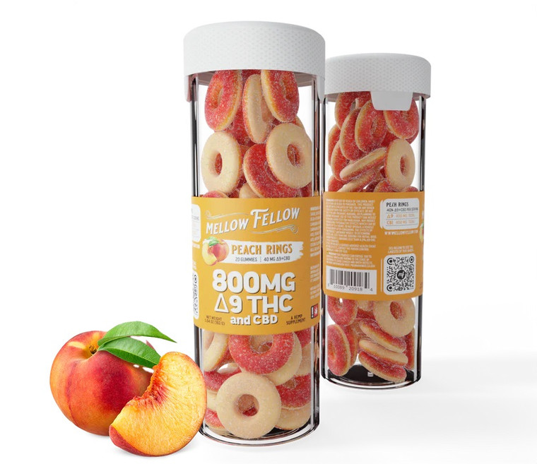 Mellow Fellow Delta 9 THC Gummies peach