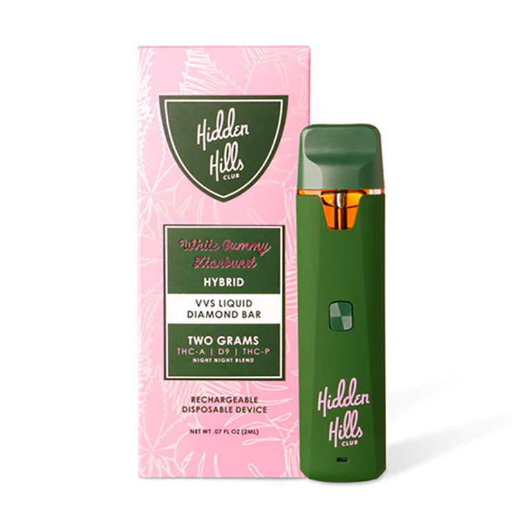 Infused with Liquid Diamonds, the Hidden Hills Club VVS Liquid Diamond Vape promises an unforgettable vaping experience.

Night Night Blend: Precision-Crafted Excellence The Night Night blend is a revolutionary fusion of D9, THC-A, and THC-P, delivering a potent and distinct high with every puff.