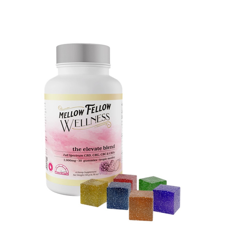 Mellow Fellow Wellness CBD Gummies 2000 mg 30-Pack Elevate Blend
